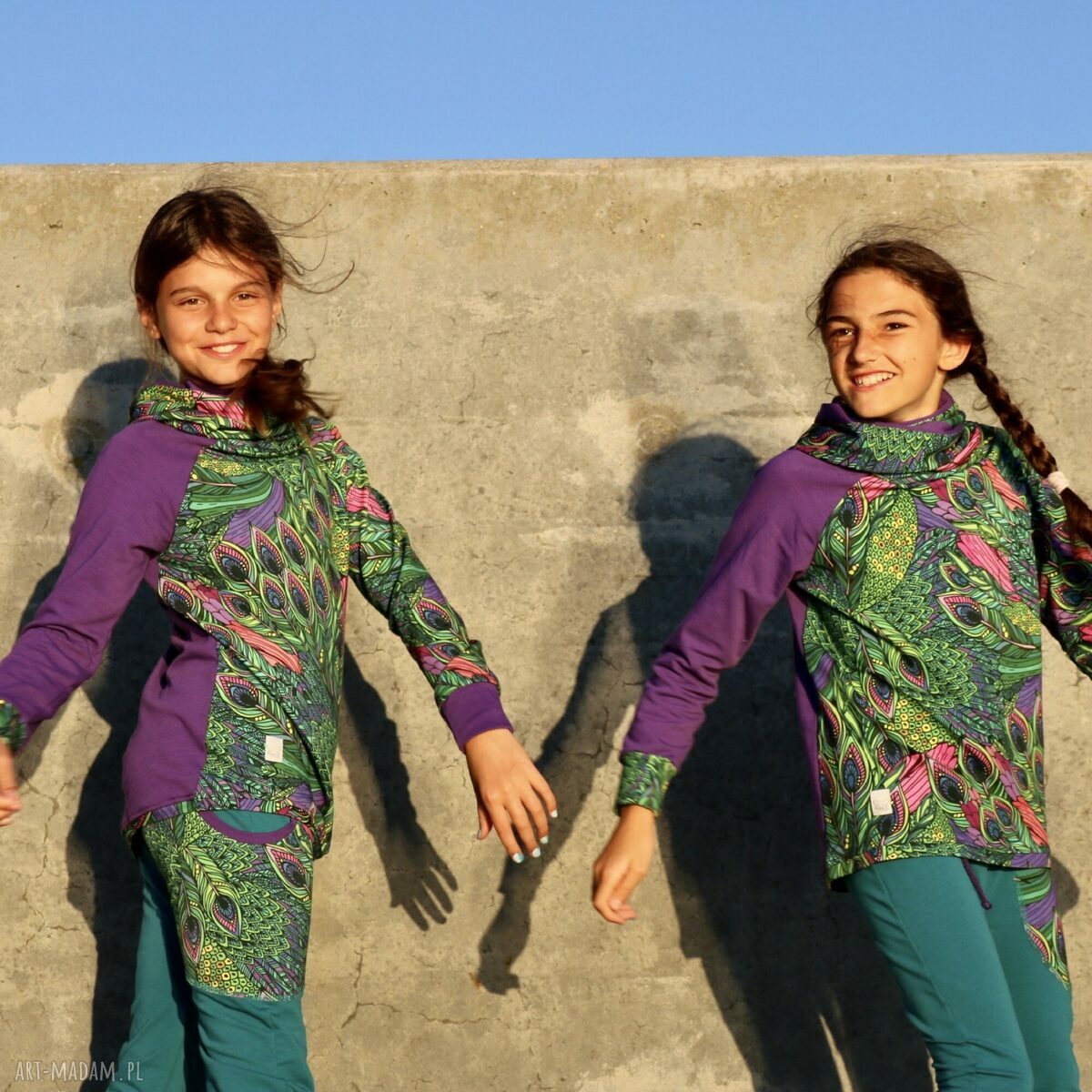 Bluza dla dziewczynki 146 -158 cm - Pawie Pióra