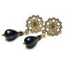 hand made kolczyki pearls /black/