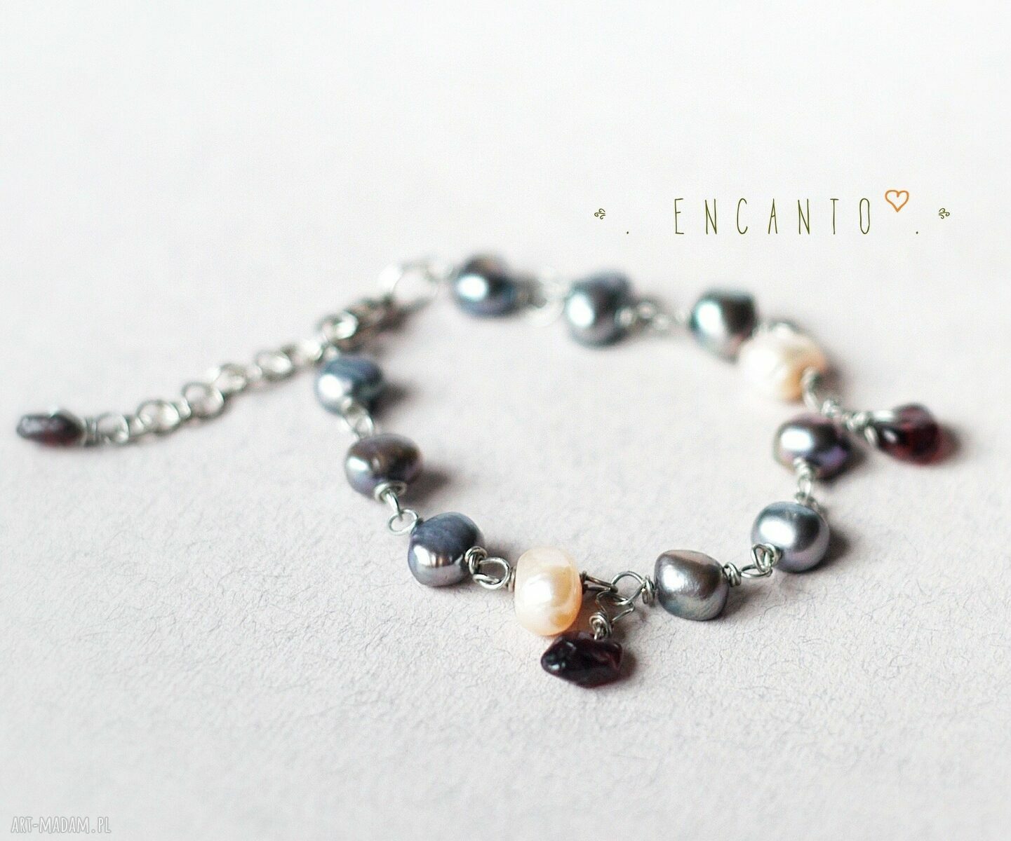 Pearls in gray