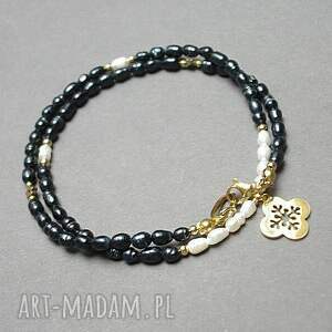 pearls navy blue perły naturalne vol 5- choker