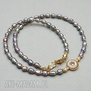 pearls powder violet perły naturalne - choker 08 08 24