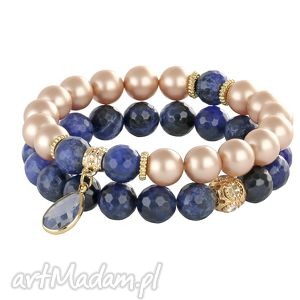 pearly chic - almond & navy blue