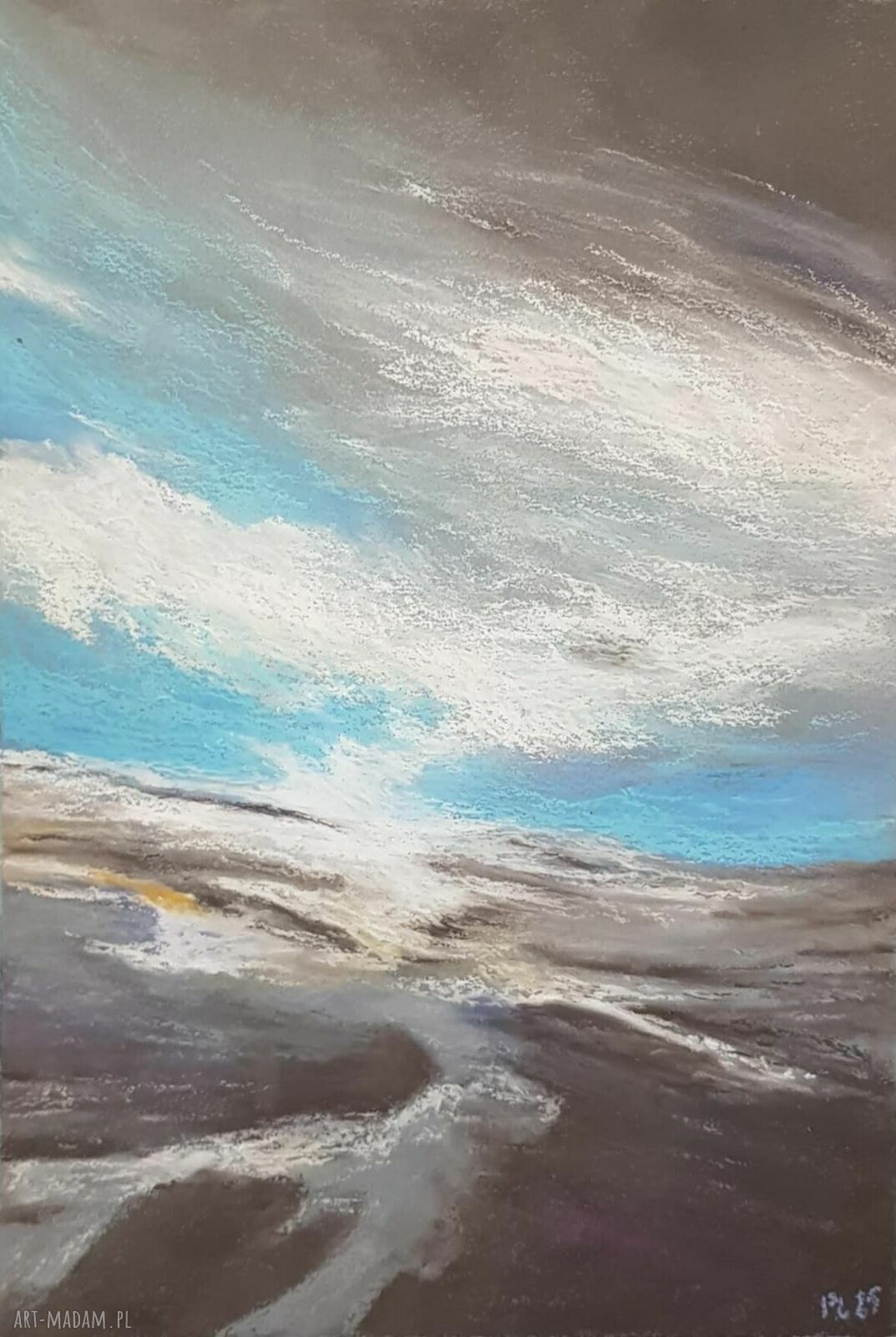 Pejzaż A4 w pastelach olejnych - rysunek Paulina Lebida