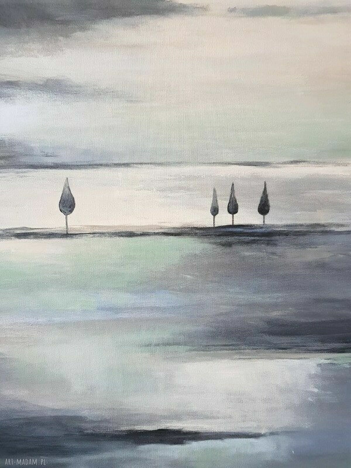 Pejzaż abstrakcyjny - obraz akrylowy 100x70 cm Paulina Lebida, gotowy do zawieszenia