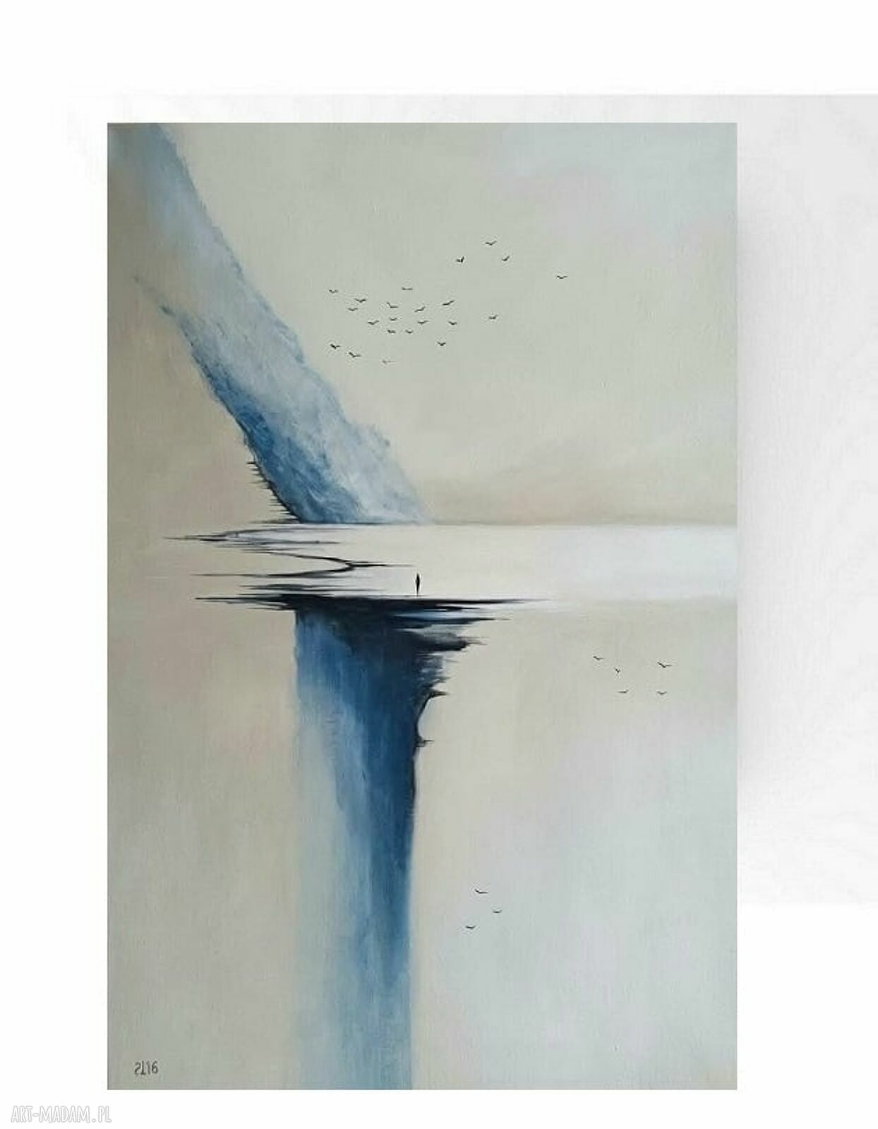 Pejzaż abstrakcyjny - ręcznie malowany obraz akrylowy na płótnie 60x40 cm