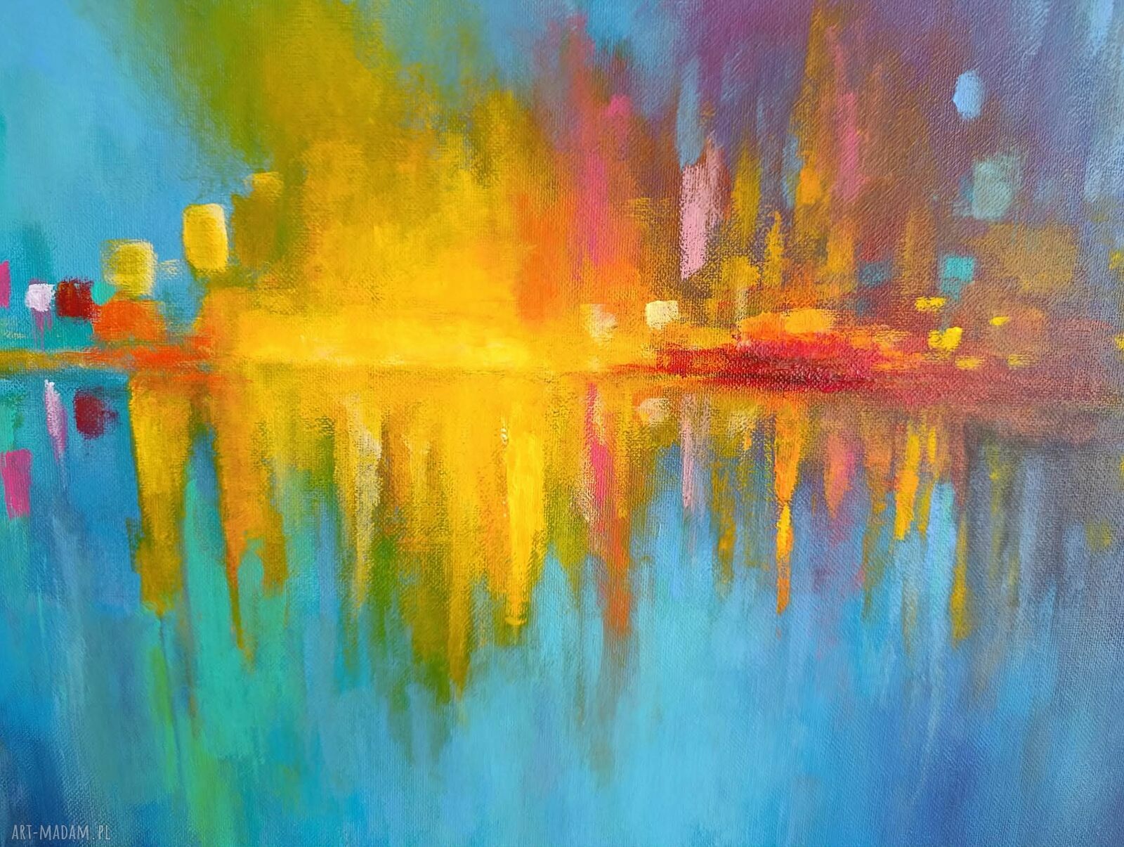 Pejzaż abstrakcyjny: obraz akrylowy 50x60 cm do wnętrza