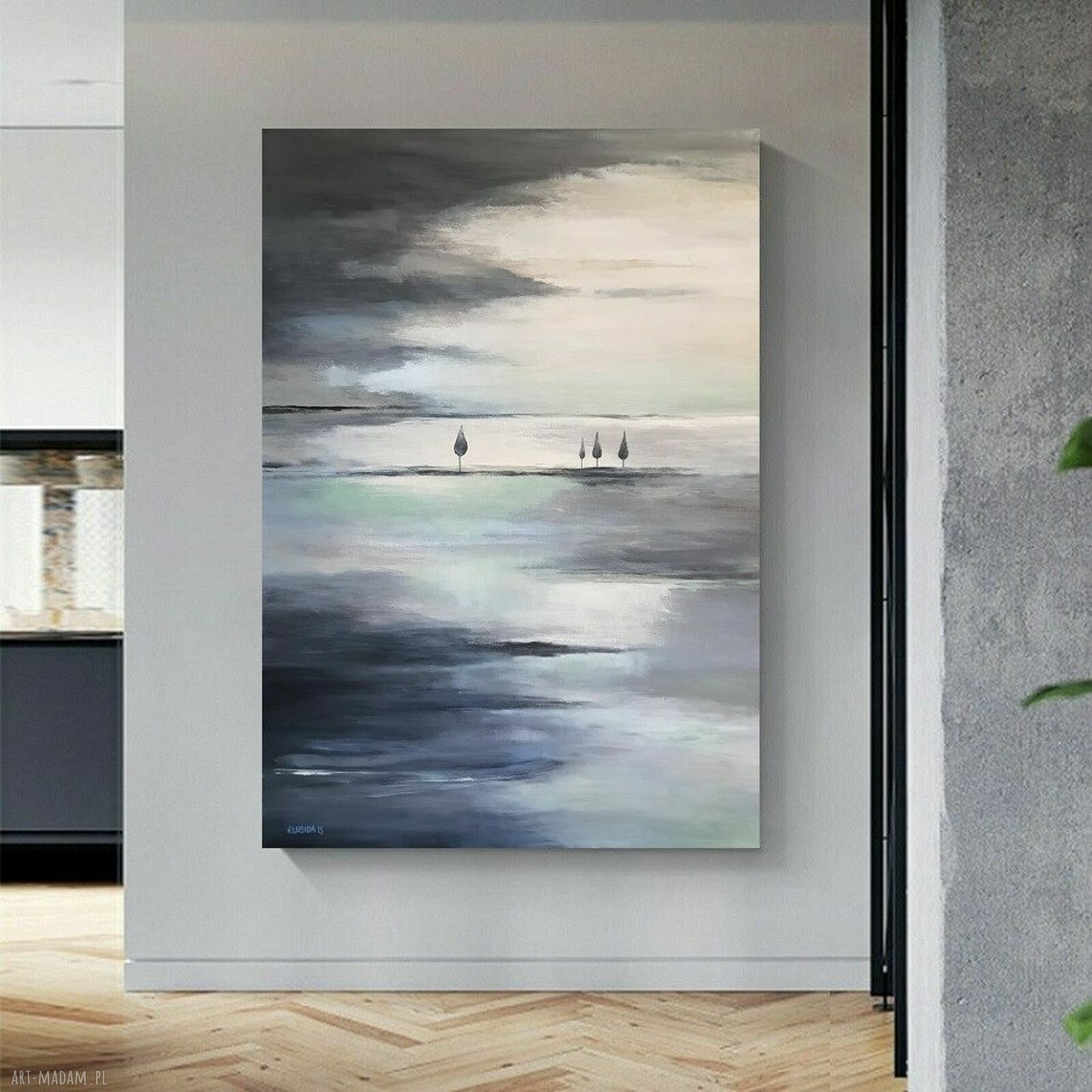 Pejzaż abstrakcyjny - obraz akrylowy 100x70 cm Paulina Lebida, gotowy do zawieszenia