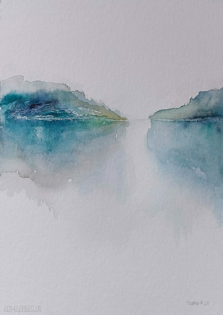 Oryginalny pejzaż - akwarela Paulina Lebida 32x24 cm (obraz bez oprawy)