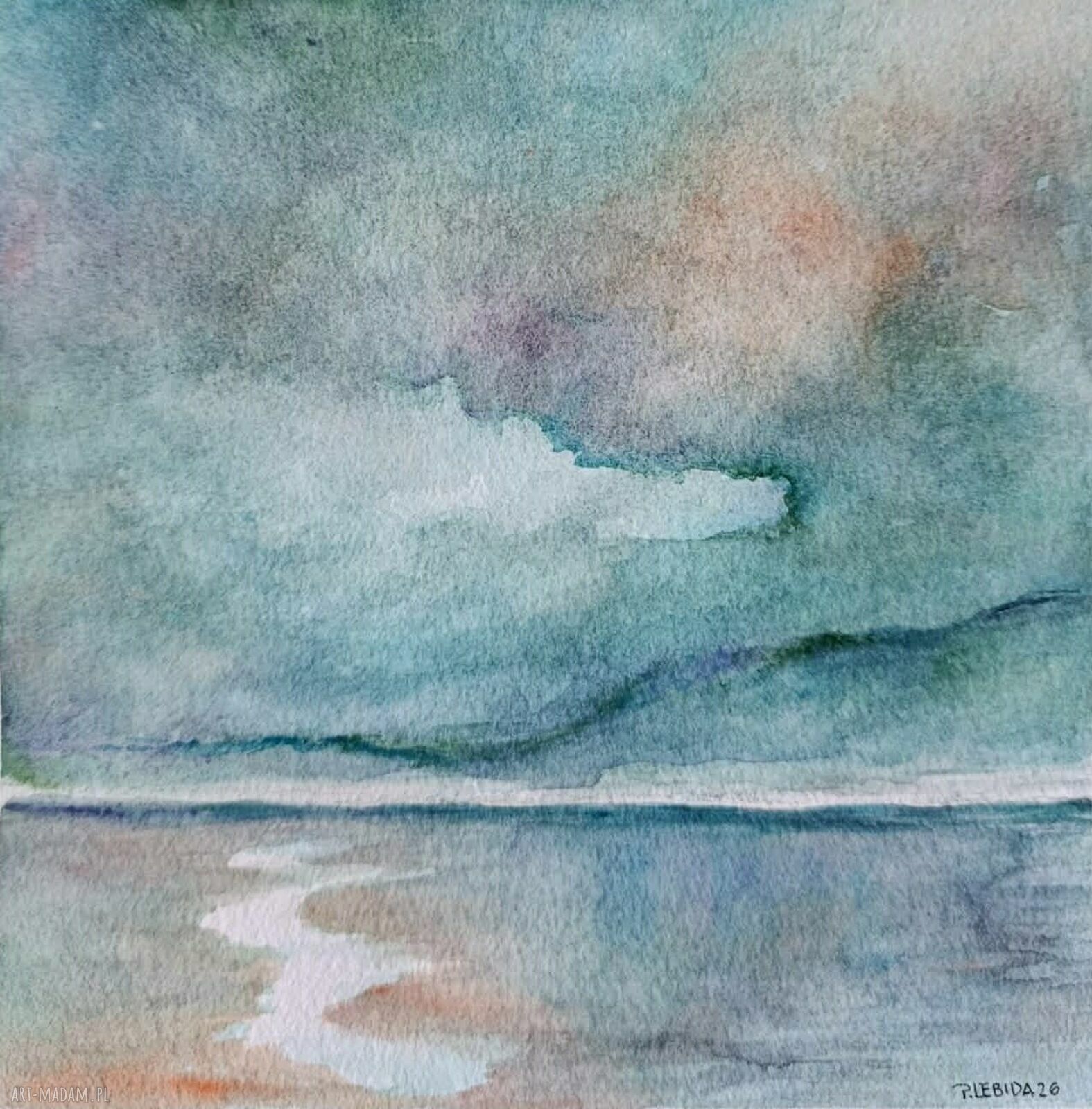 Pejzaż - akwarela 20x20 cm (bez oprawy)