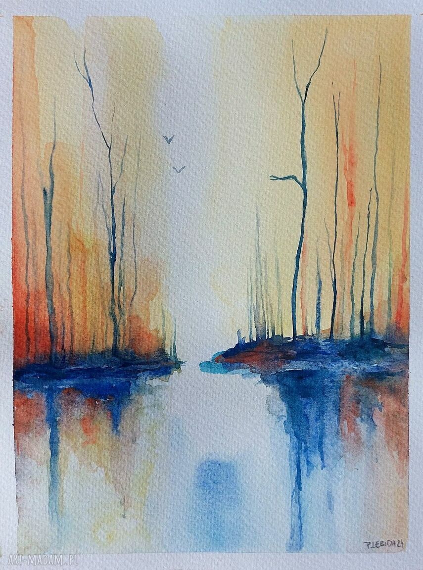 Pejzaż - akwarela w formacie 24/18 cm