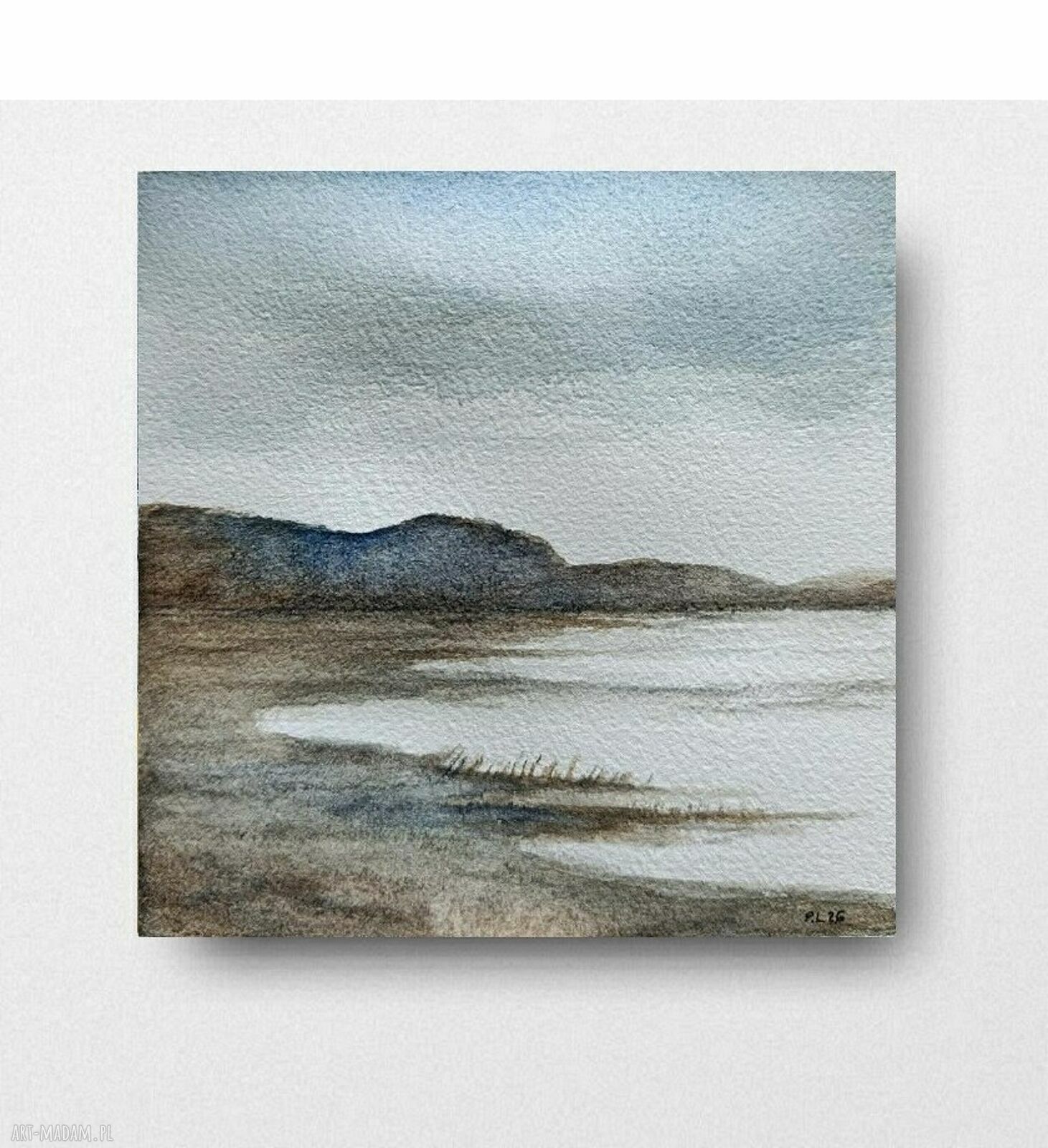 Pejzaż akwarela formatu 15x15 cm