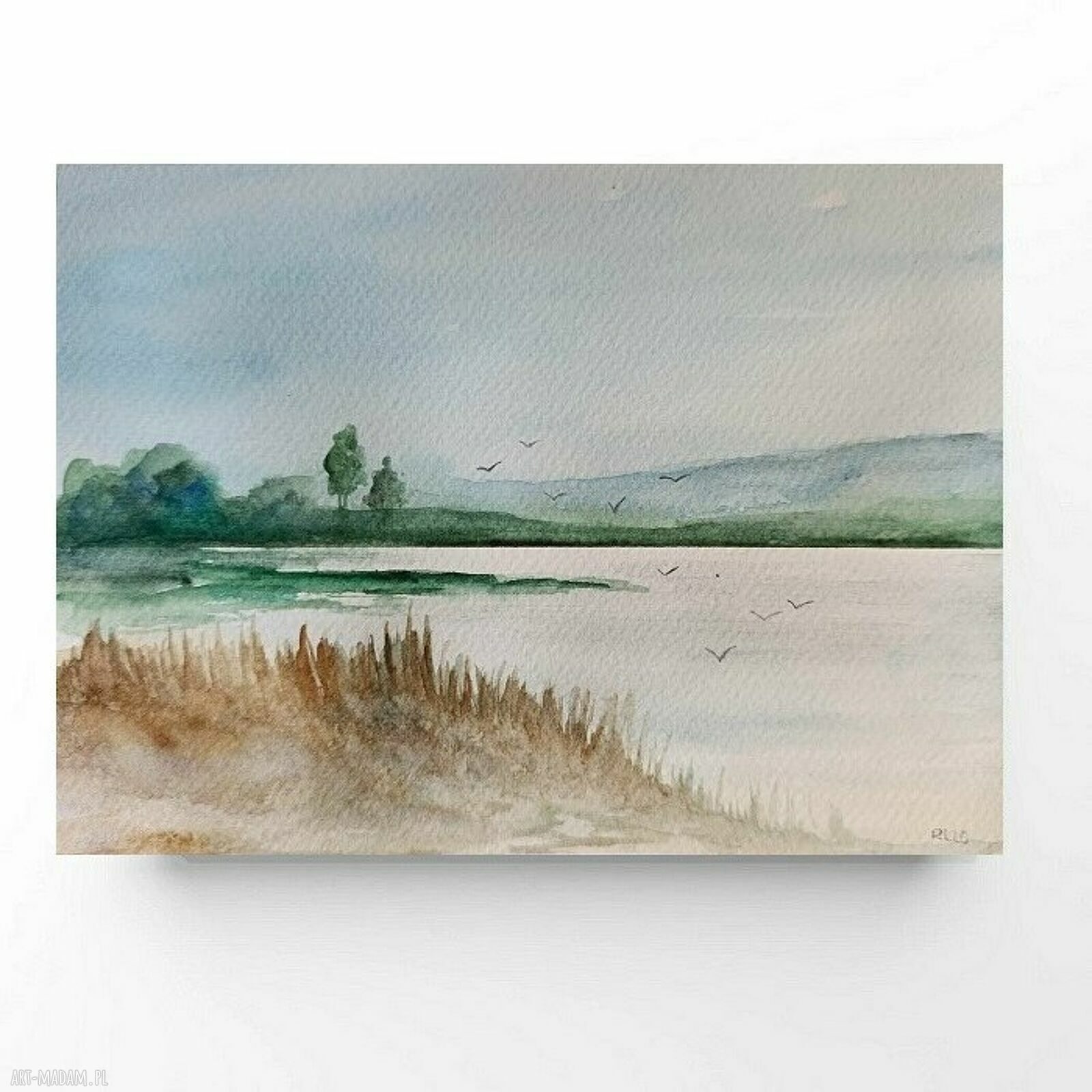 Pejzaż - akwarela formatu 18x24 cm, sygnowana bez oprawy