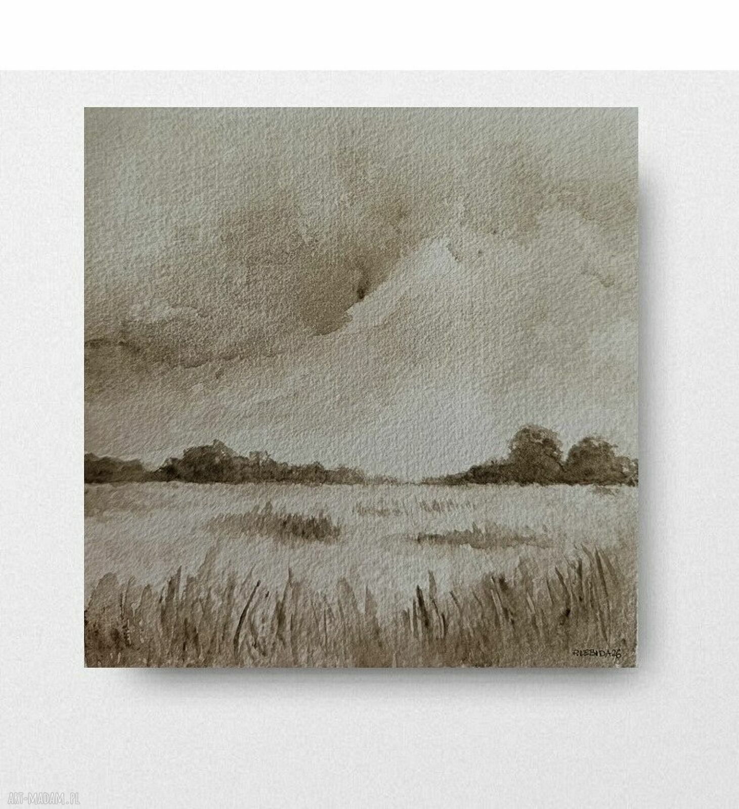 Pejzaż - akwarela 20x20 cm