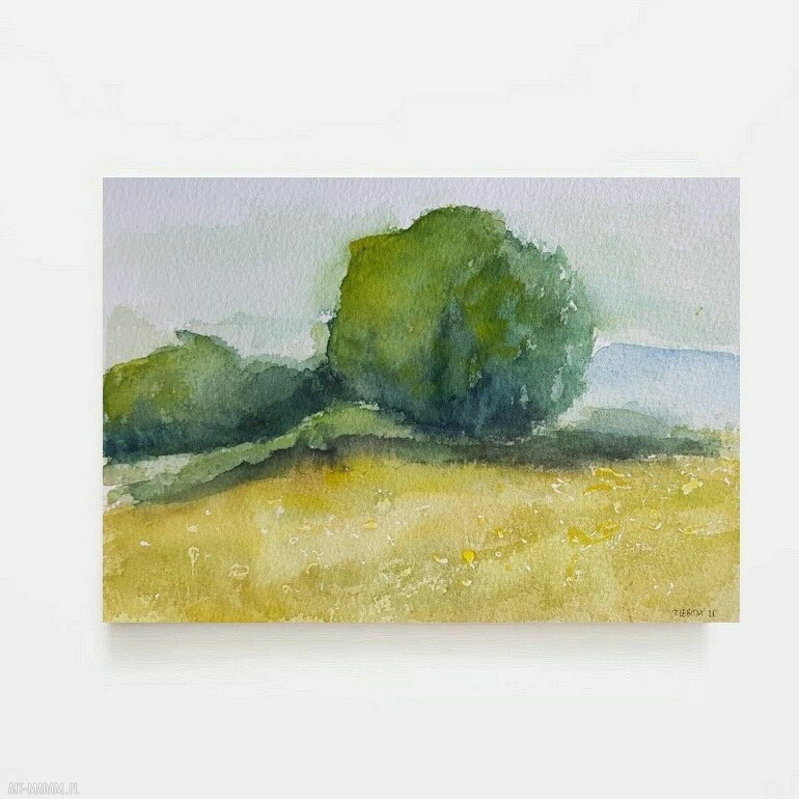 Pejzaż - akwarela w formacie A5