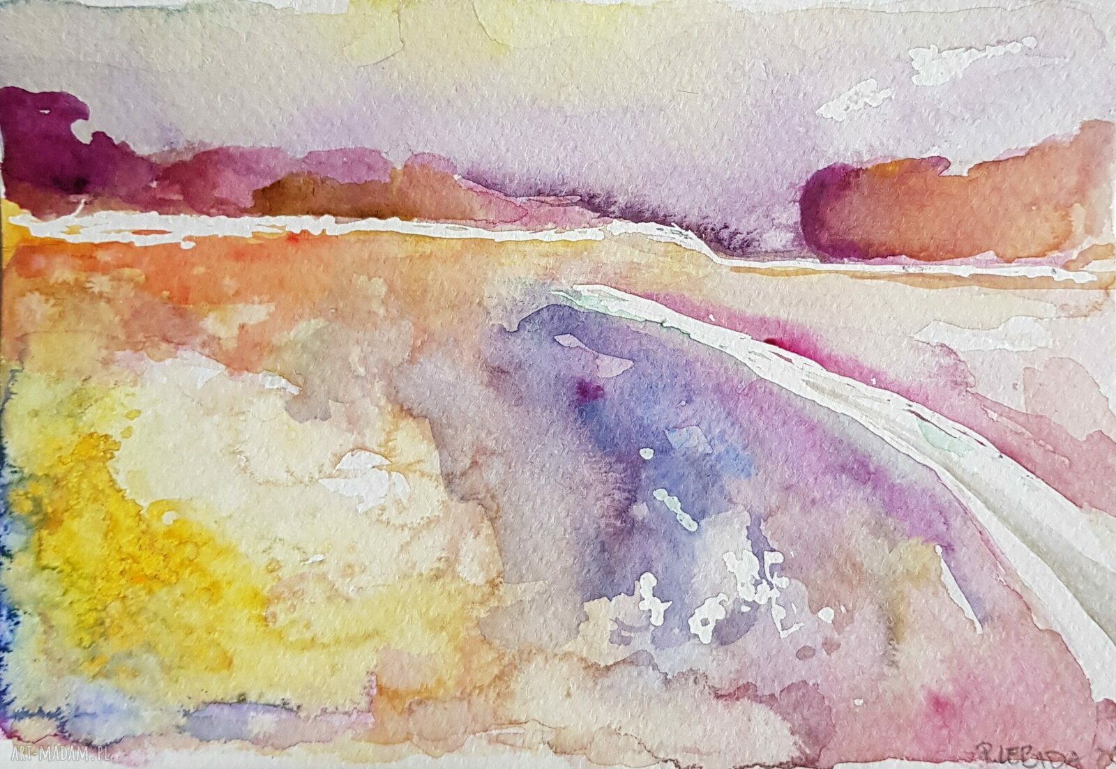 Pejzaż - akwarela w formacie 12,5 x 18 cm
