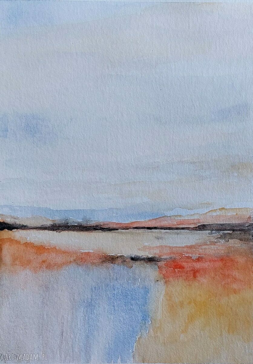 Pejzaż - akwarela ręcznie malowana 32x24 cm