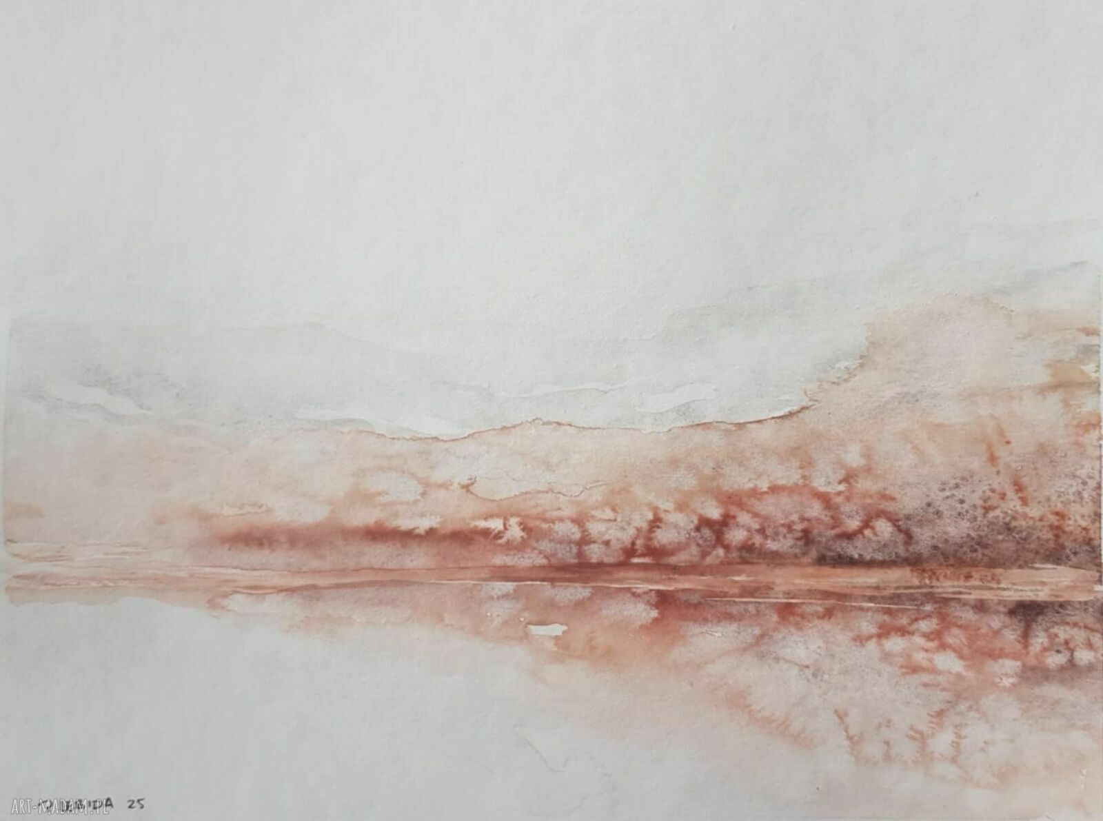 Pejzaż - ręcznie malowana akwarela 18x24 cm
