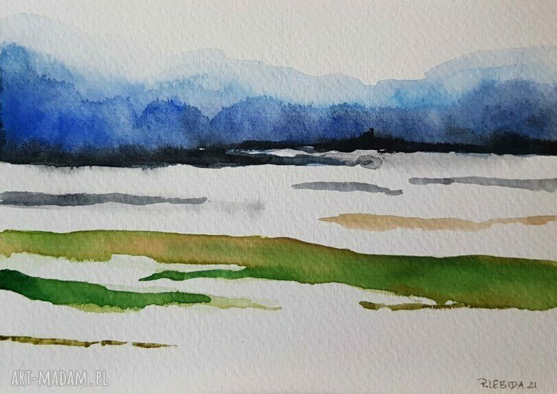 Pejzaż - akwarela formatu 18 x 12,5 cm (Paulina Lebida)