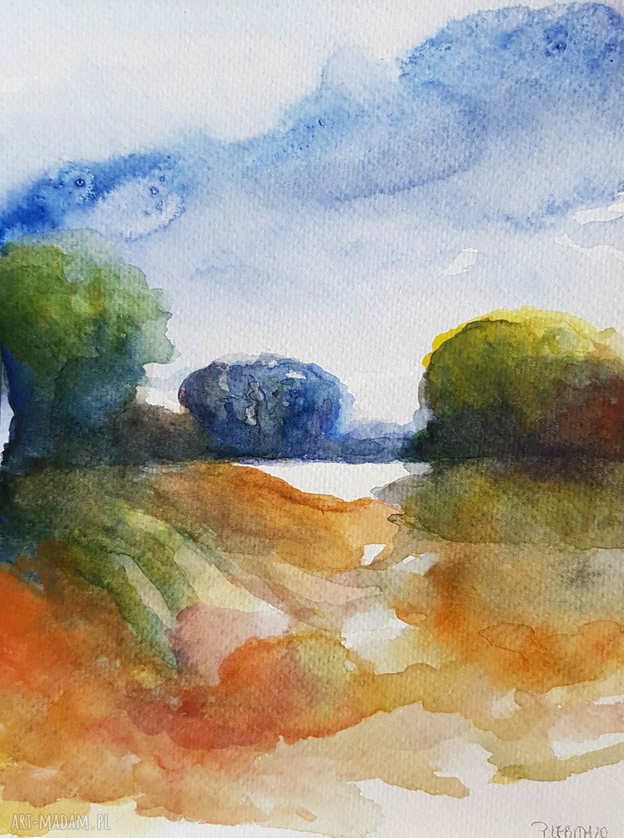 Pejzaż akwarela w formacie 18/24 cm (18 x 24 cm)