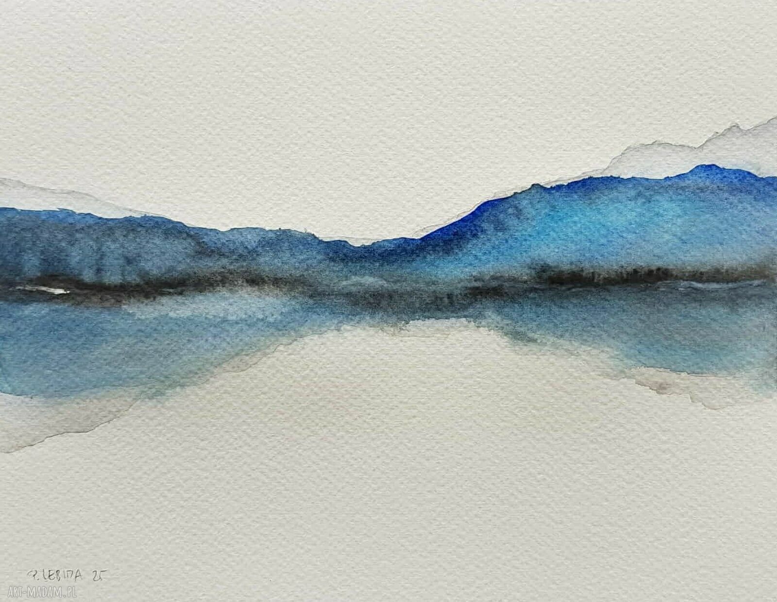 Oryginalna akwarela "Pejzaż" 18/24 cm - sygnowana, bez oprawy