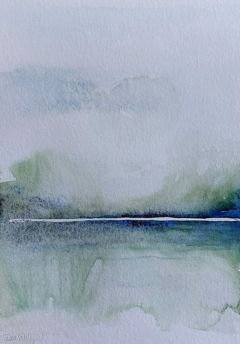 Pejzaż - sygnowana akwarela 32 x 24 cm