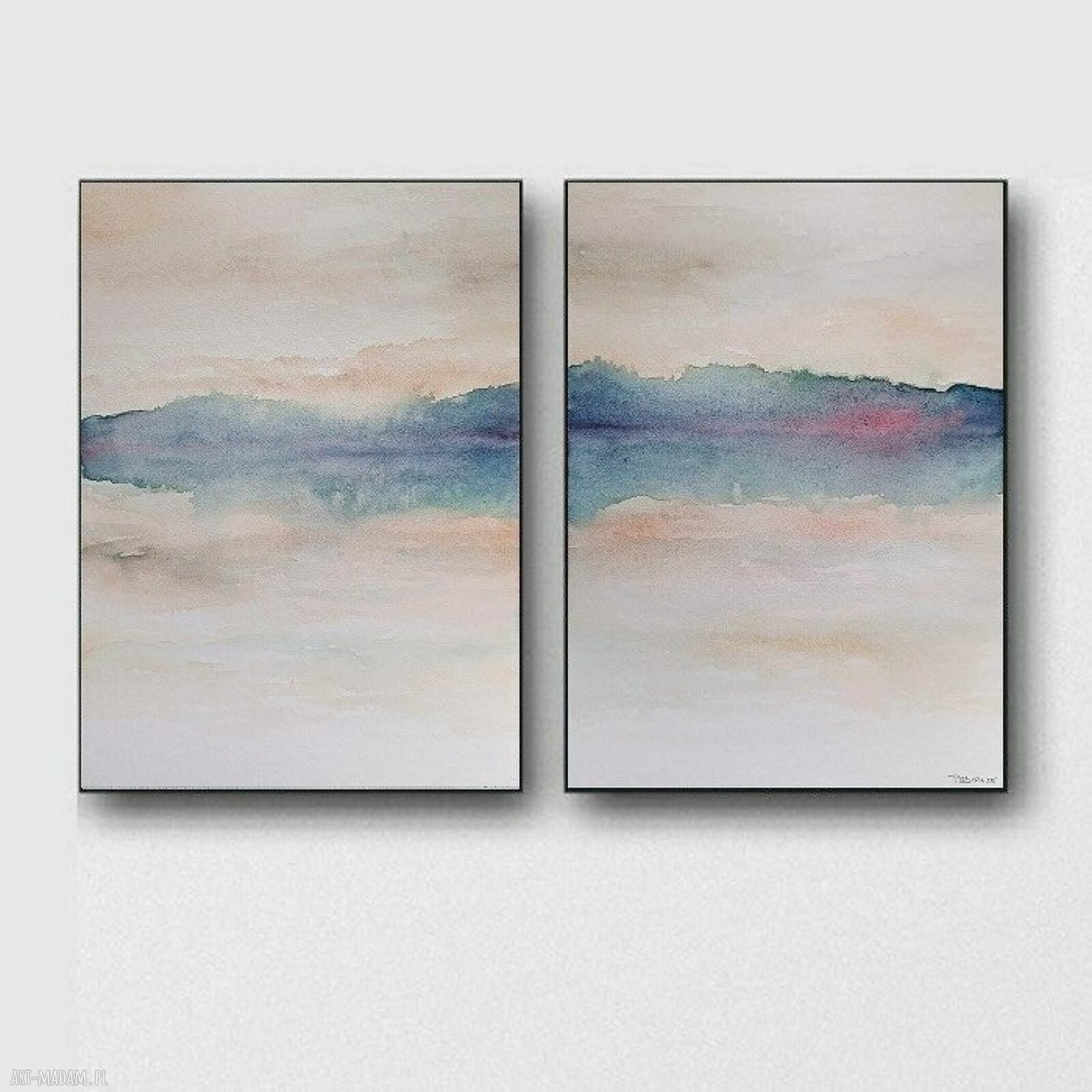 Pejzaż - komplet 2 akwarel 32 x 24 cm bez oprawy