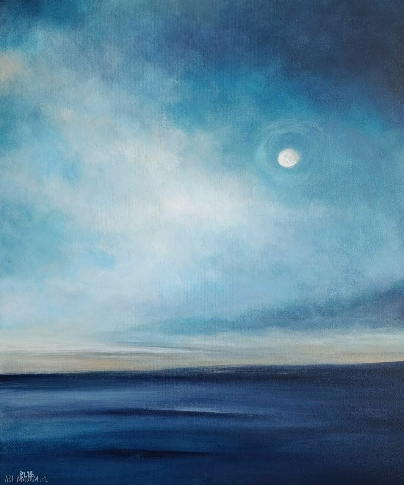 Pejzaż Nocą - obraz akrylowy na płótnie 60x50 cm (gotowy do zawieszenia)