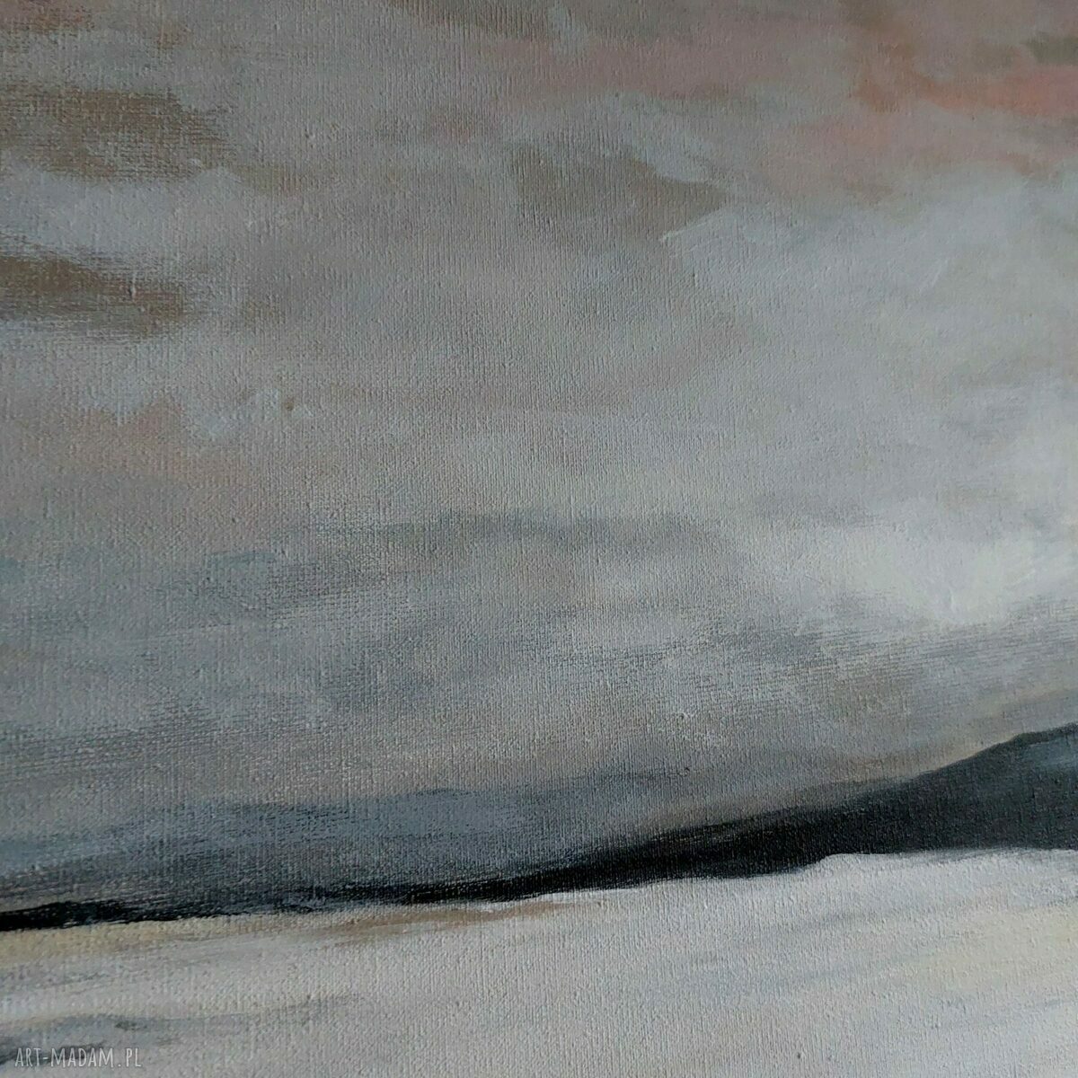 Pejzaż - ręcznie malowany obraz akrylowy 40 x 80 cm (sygnowany)