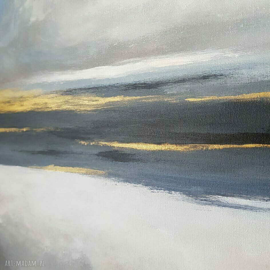 Pejzaż akrylowy 60x60 cm - ręcznie malowany obraz sygnowany