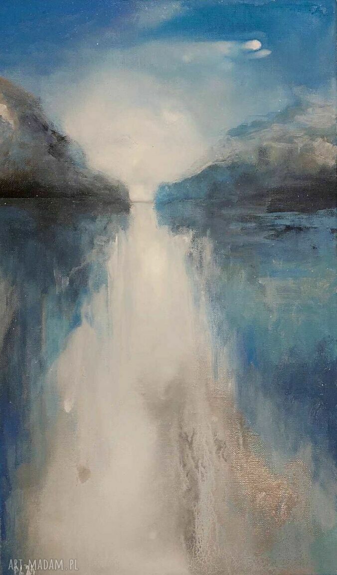 Pejzaż - obraz akrylowy 50x30 cm, ręcznie malowany (bez ramy)