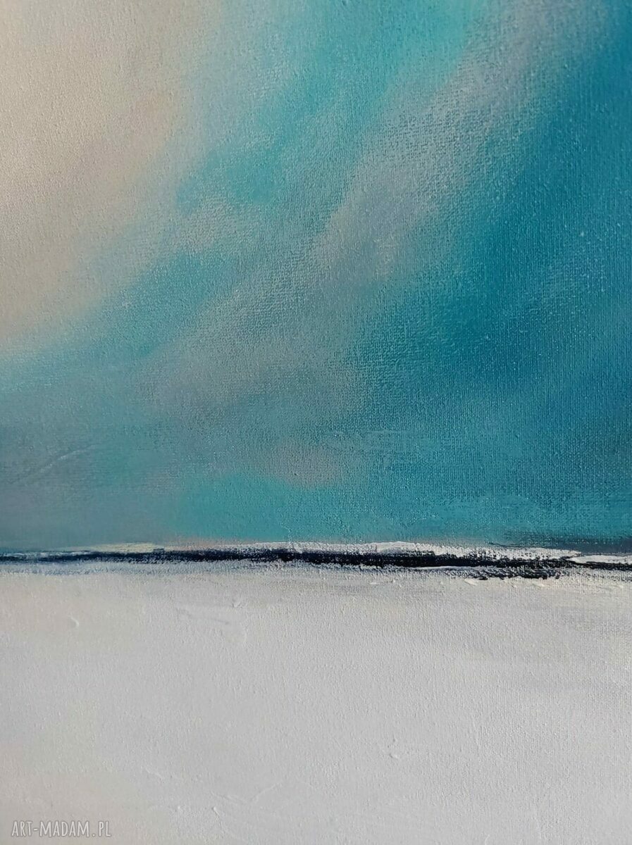 Pejzaż - obraz akrylowy 60x80 cm w turkusie i błękicie