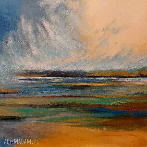 Pejzaż akrylowy 60x60 cm Paulina Lebida - kwadrat gotowy do zawieszenia