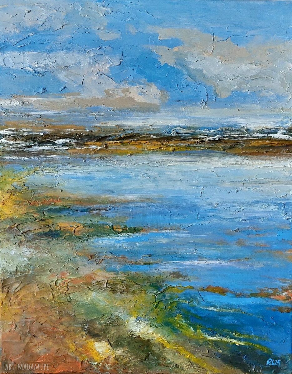 Pejzaż akrylowy 50/40 cm - obraz sygnowany, gotowy do zawieszenia