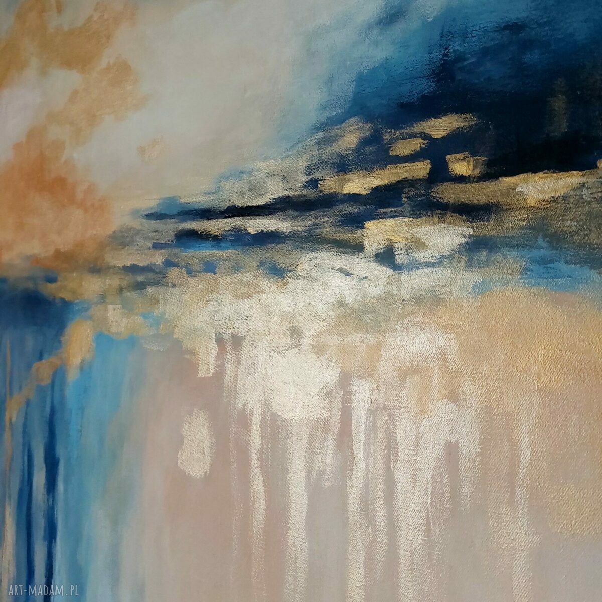 Ręcznie malowany pejzaż akrylowy 60x60 cm - bez ramy