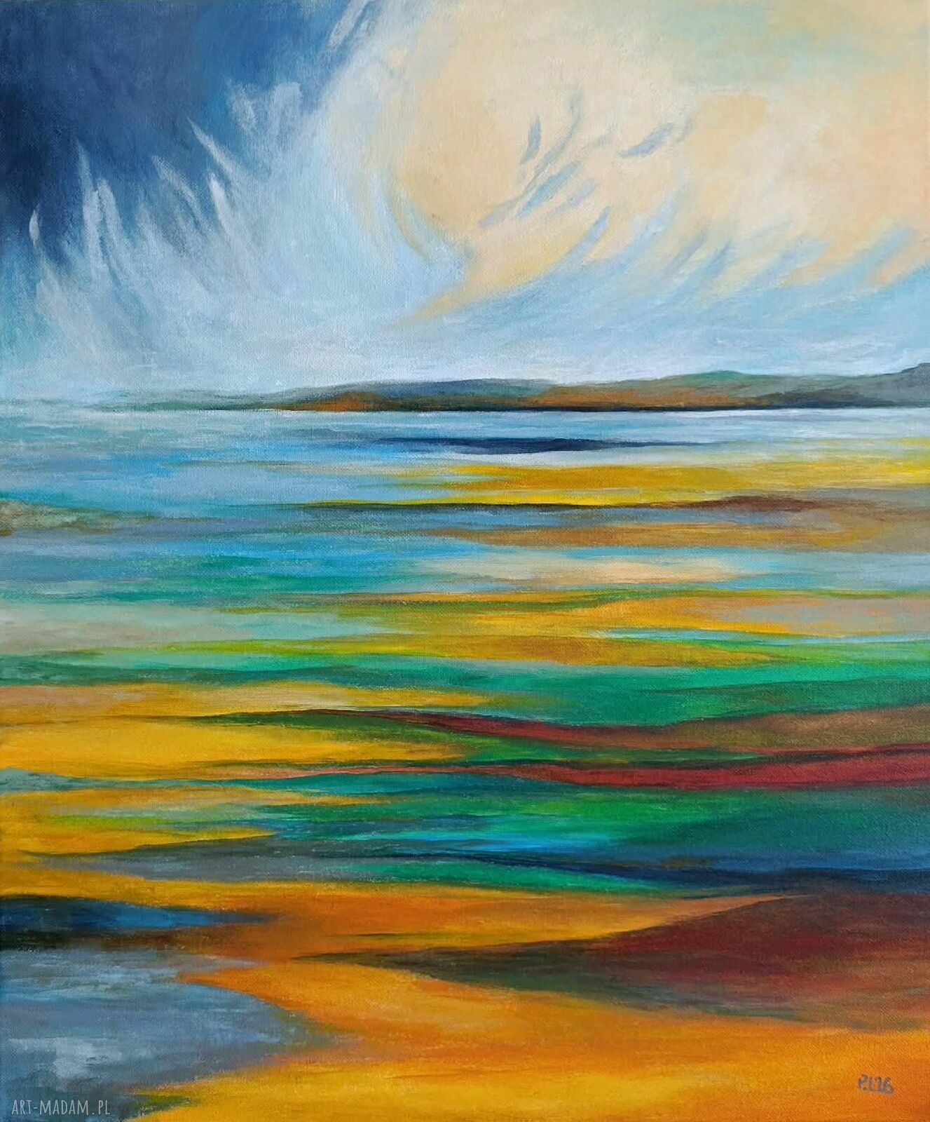 Pejzaż abstrakcyjny - obraz akrylowy 60x50 cm