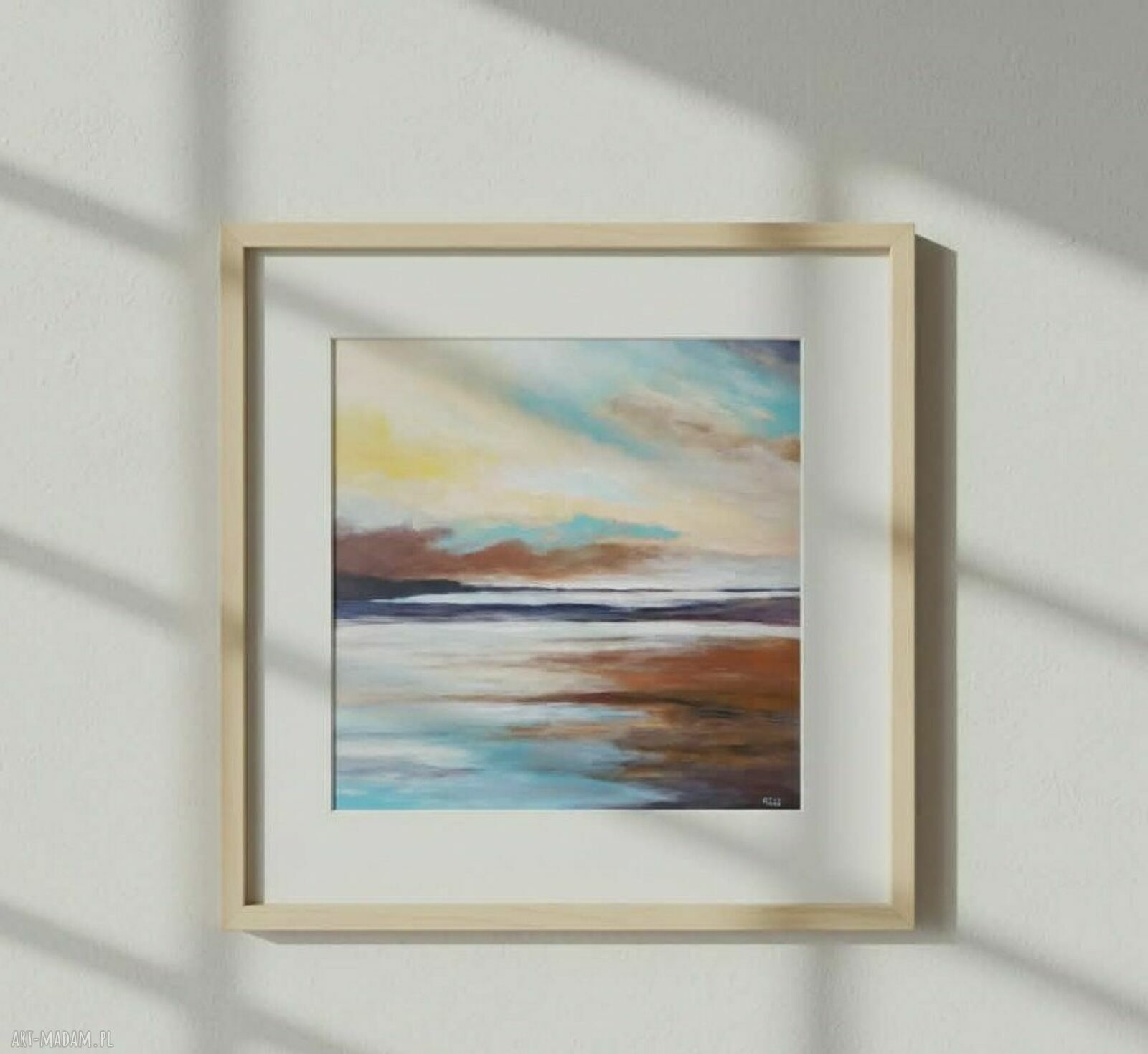 Pejzaż - obraz akrylowy 50x50 cm pomalowane boki, sygnowany