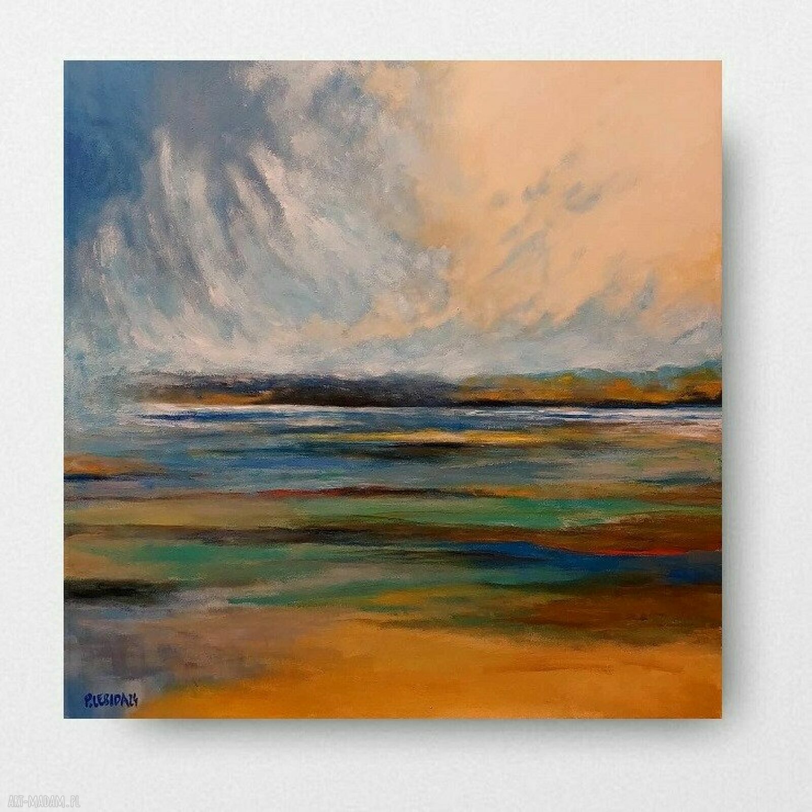 Pejzaż - obraz akrylowy 60x60 cm sygnowany, gotowy do zawieszenia