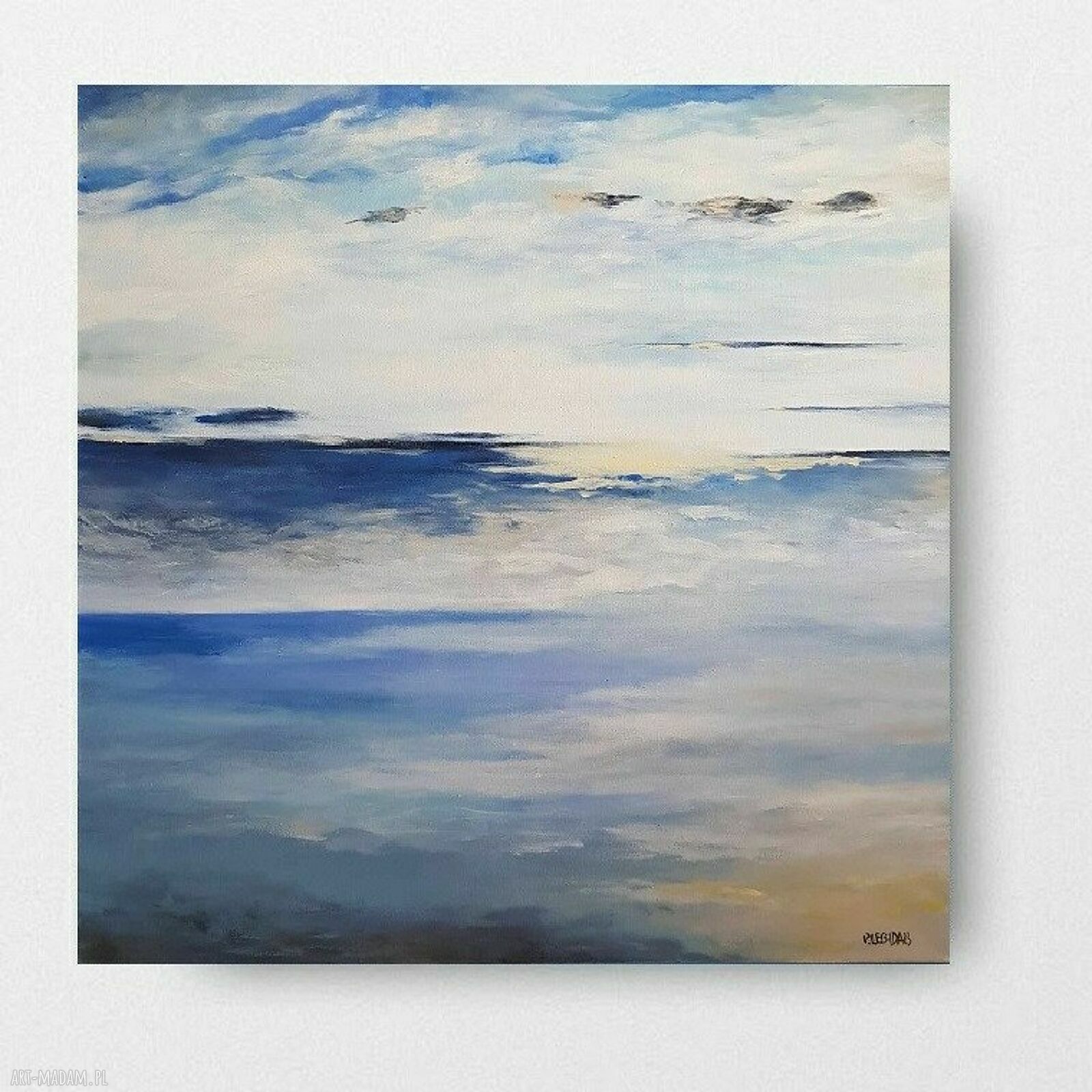 Pejzaż akrylowy 60x60 cm - ręcznie malowany na płótnie