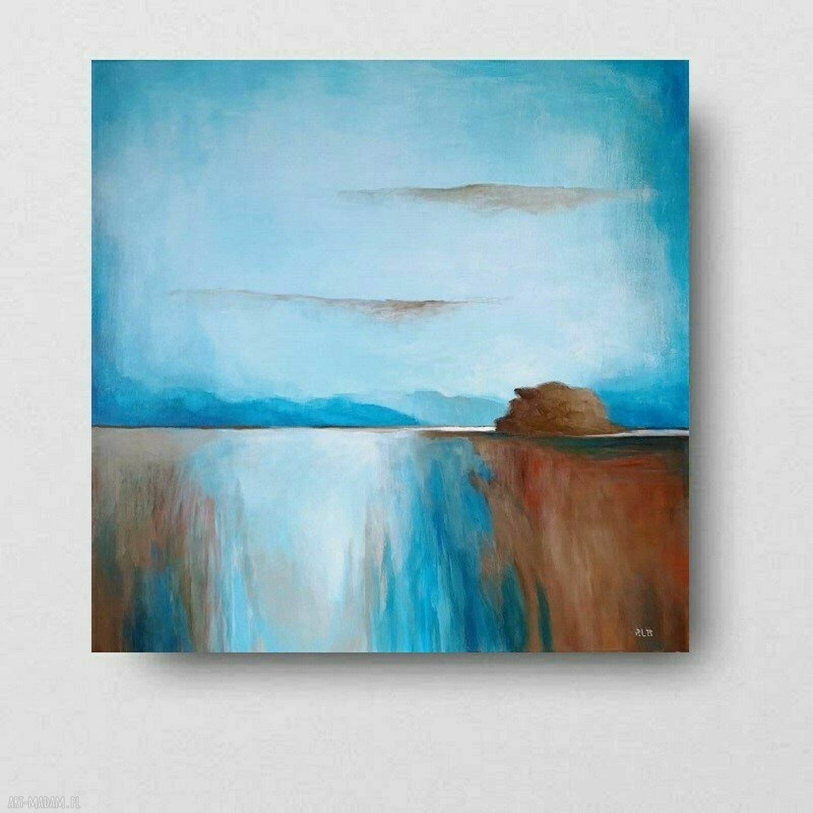 Pejzaż - ręcznie malowany obraz akrylowy 60x60 cm bez ram