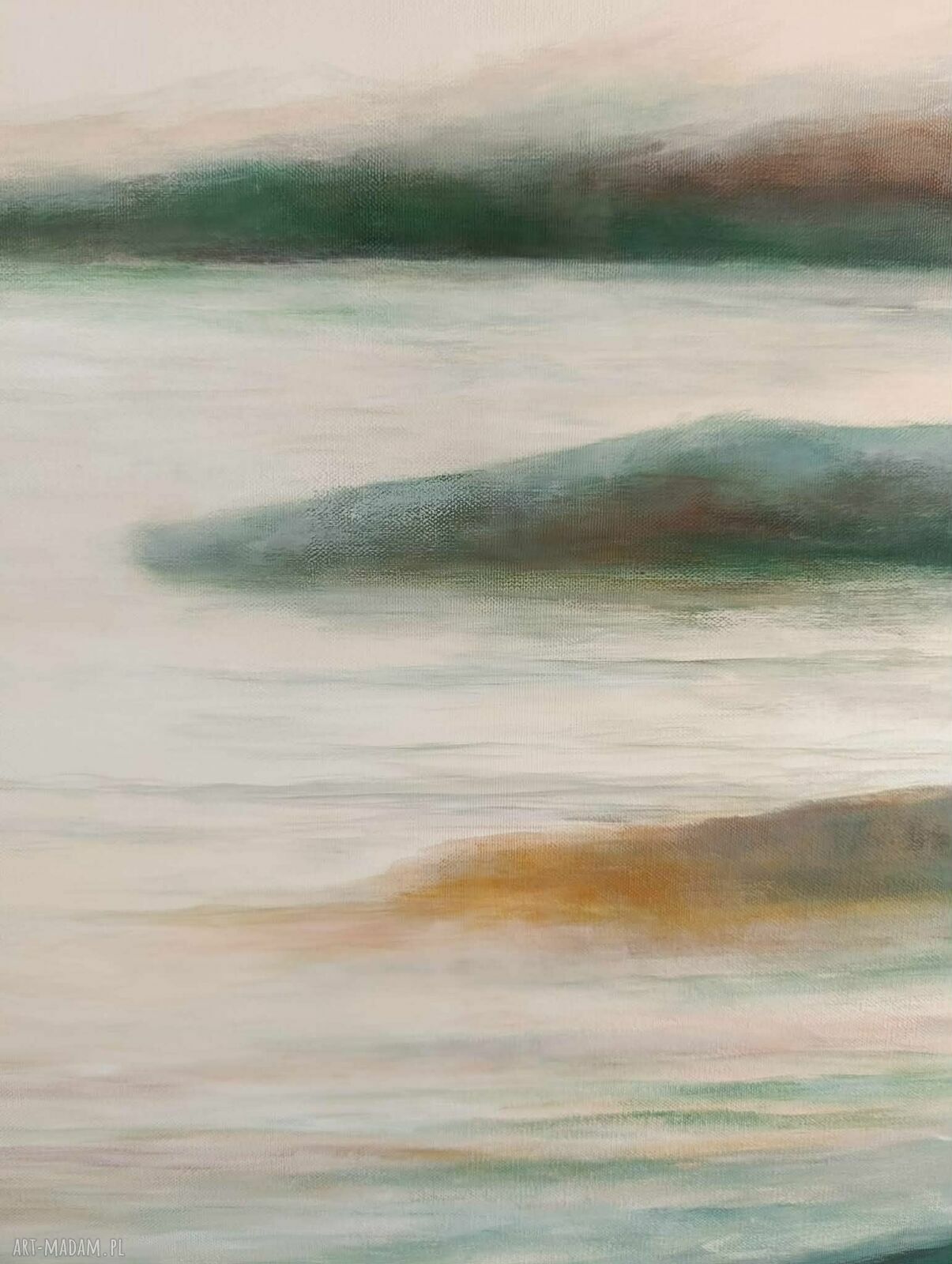 Pejzaż - ręcznie malowany obraz akrylowy na płótnie 70x140 cm