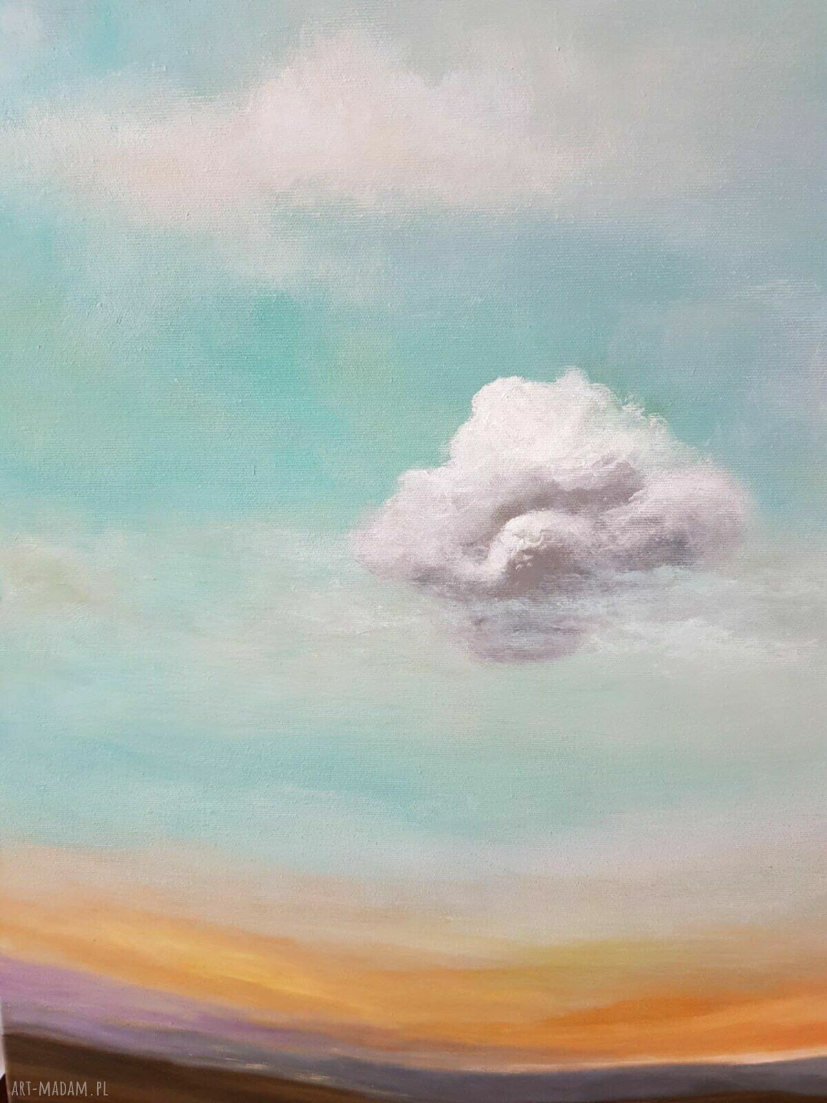 Nowoczesny pejzaż - obraz akrylowy 90 x 60 cm z chmurą