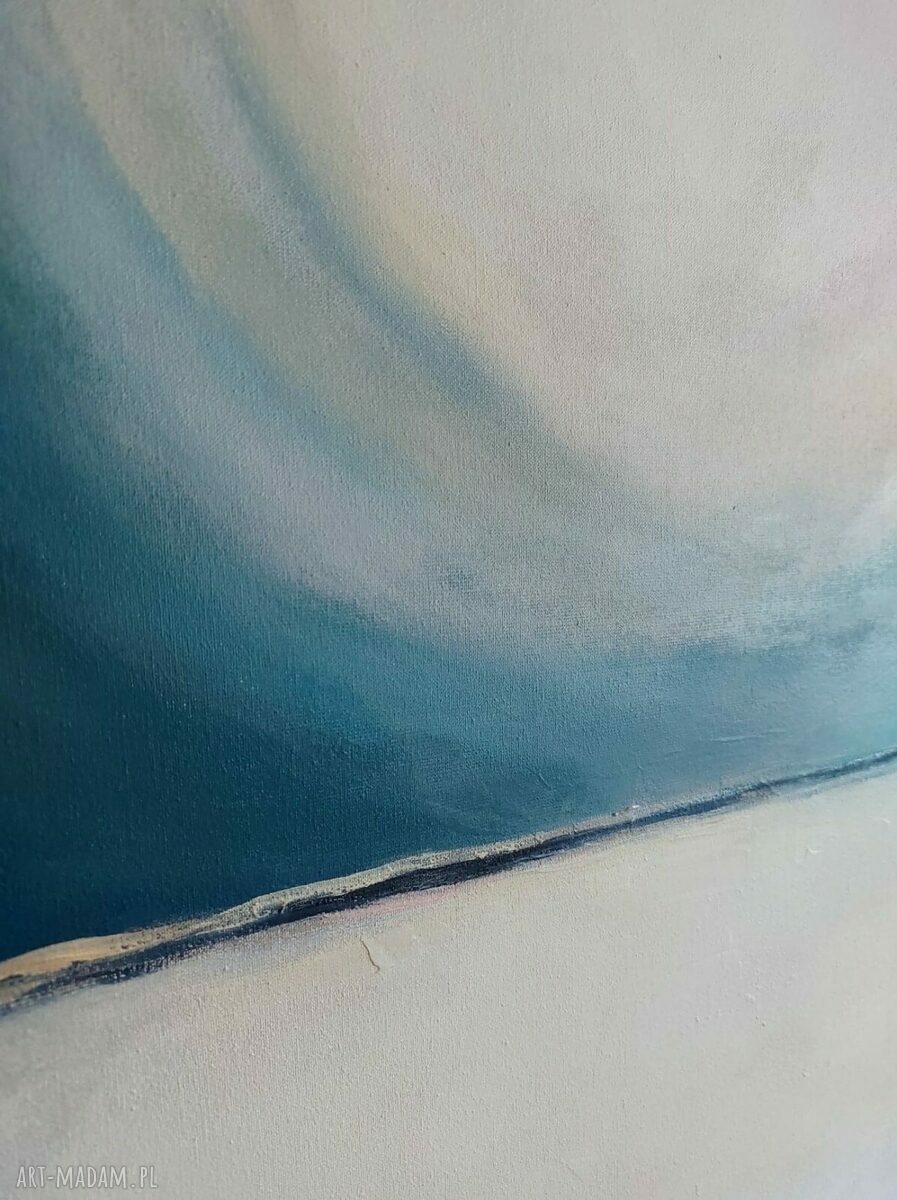Pejzaż - obraz akrylowy 60x80 cm w turkusie i błękicie
