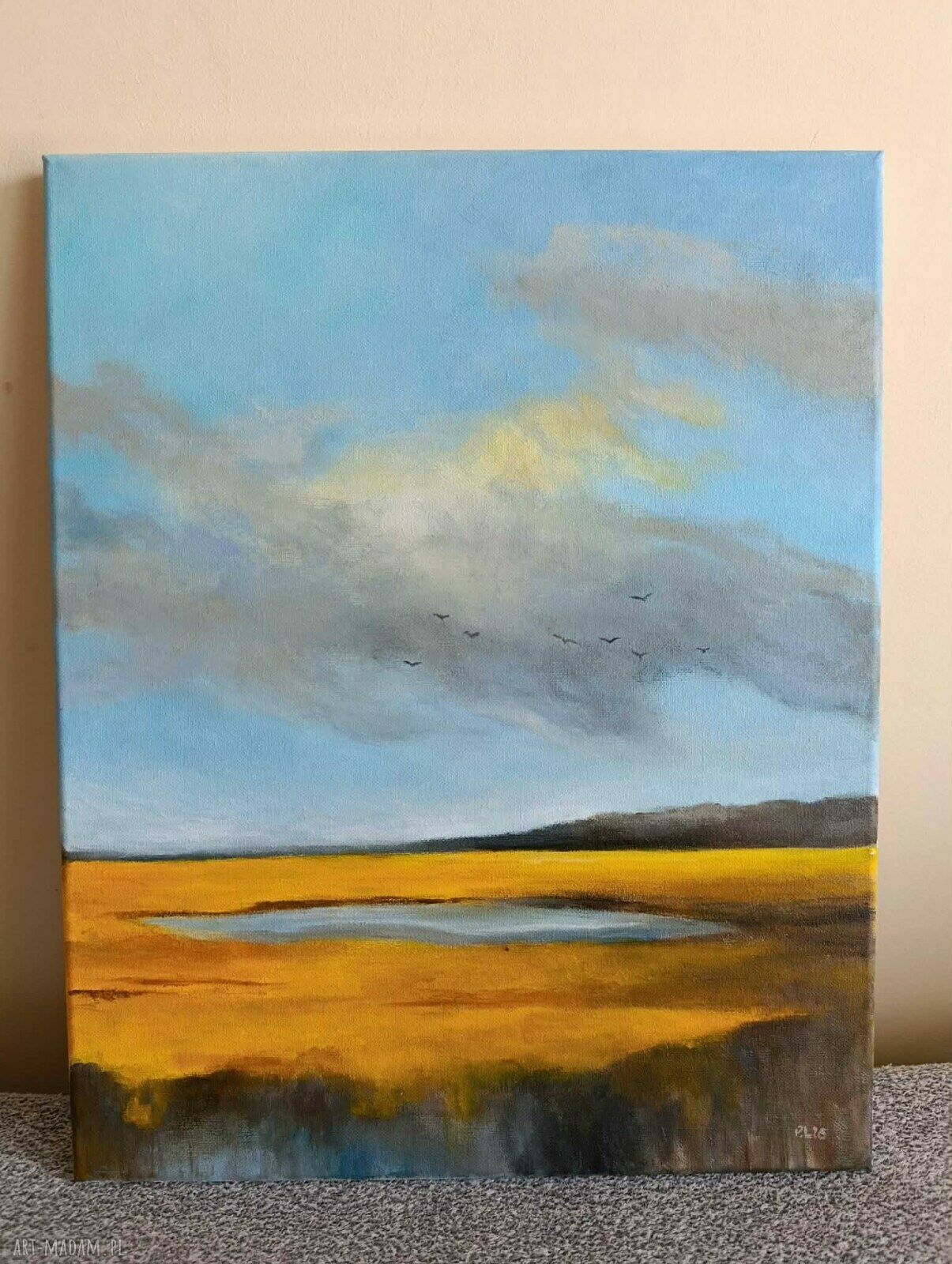 Pejzaż akrylowy na płótnie 50 x 40 cm