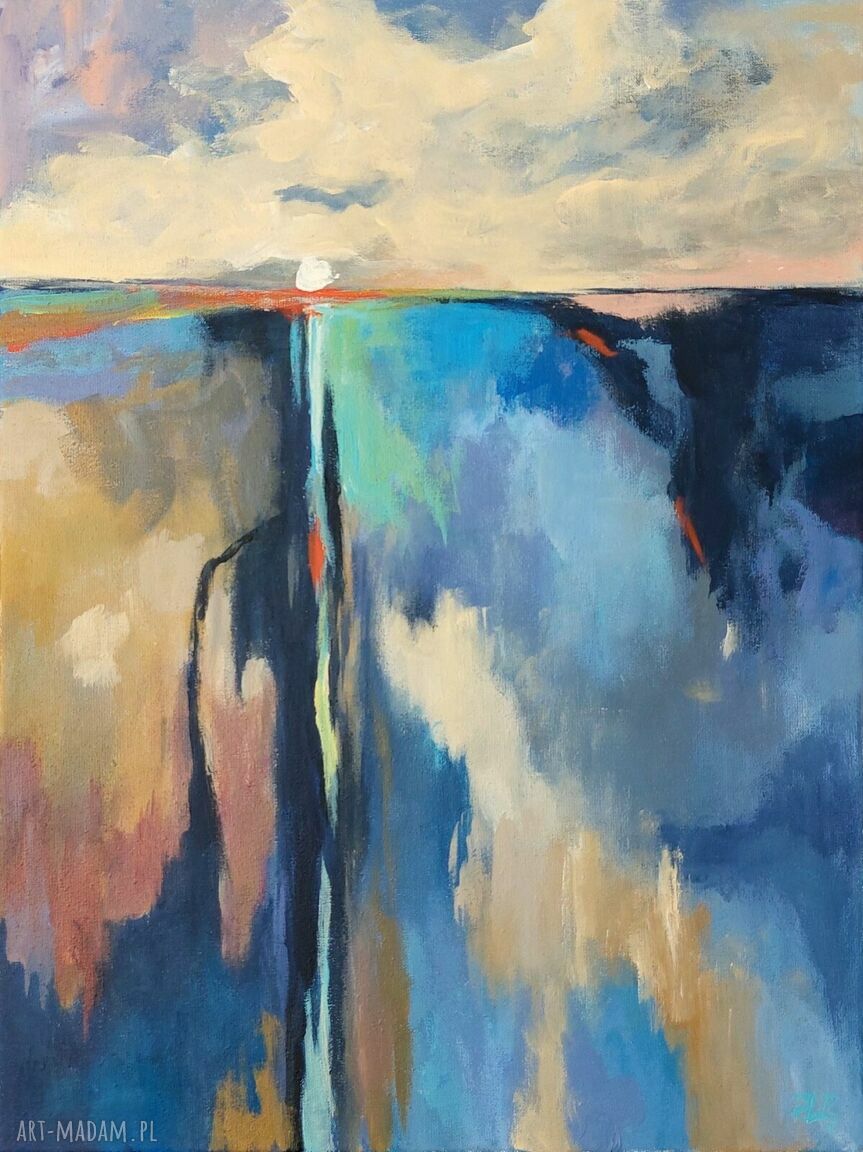 Ręcznie malowany pejzaż akrylowy 30x40 cm - bez ramy