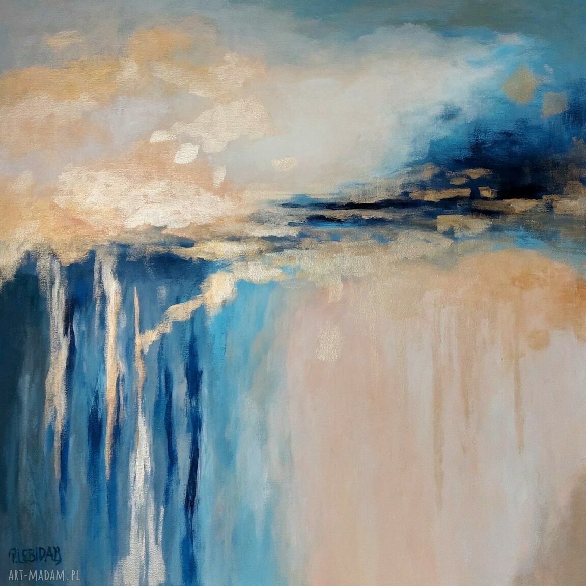 Ręcznie malowany pejzaż akrylowy 60x60 cm - bez ramy