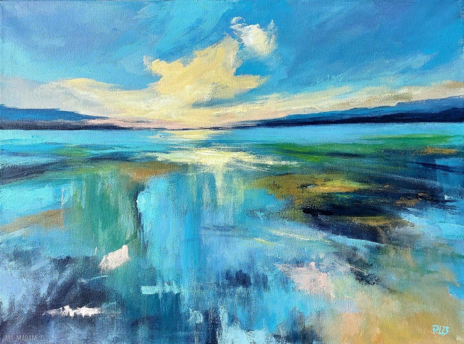 Pejzaż - obraz akrylowy 30x40 cm, sygnowany i gotowy do zawieszenia