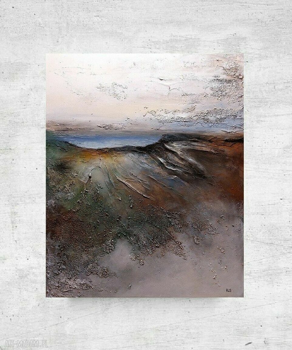 Pejzaż akrylowy 50x60 cm na płótnie - sygnowany i gotowy do zawieszenia