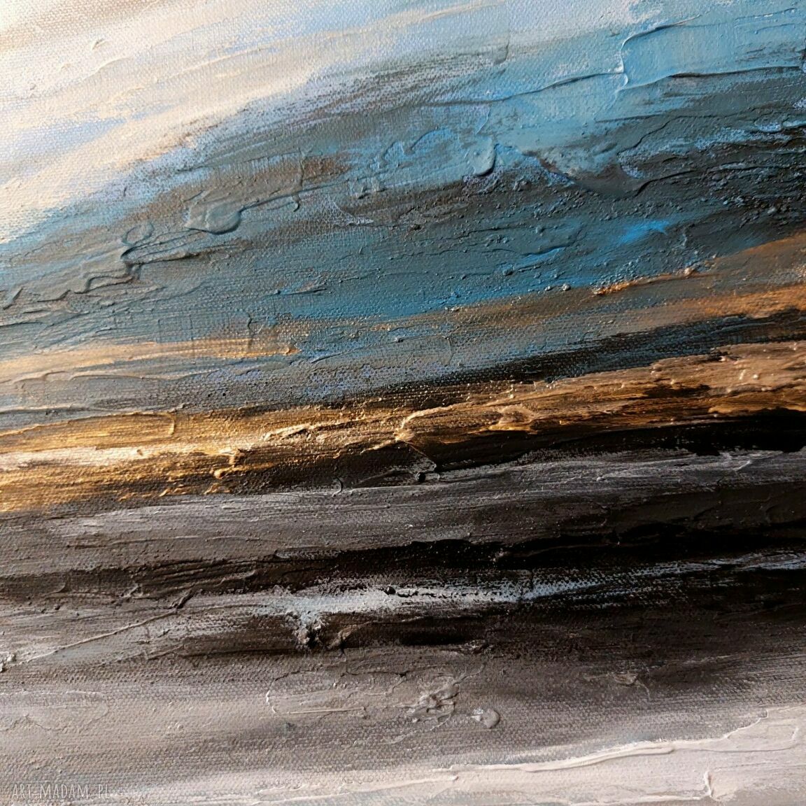 Pejzaż - nowoczesny obraz akrylowy 100x100 cm w kwadracie