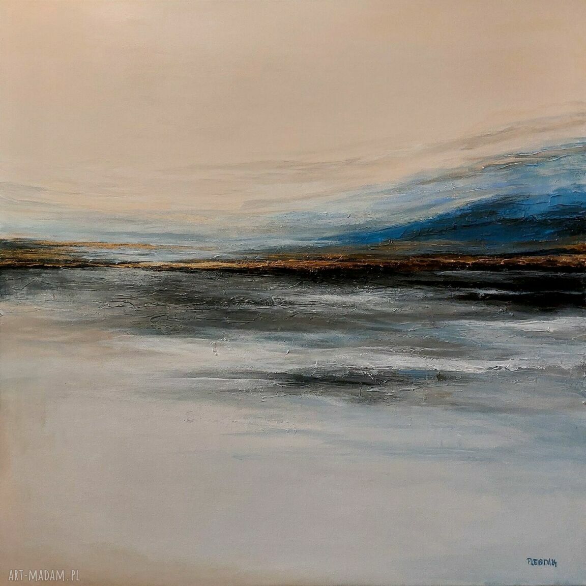 Pejzaż - nowoczesny obraz akrylowy 100x100 cm w kwadracie