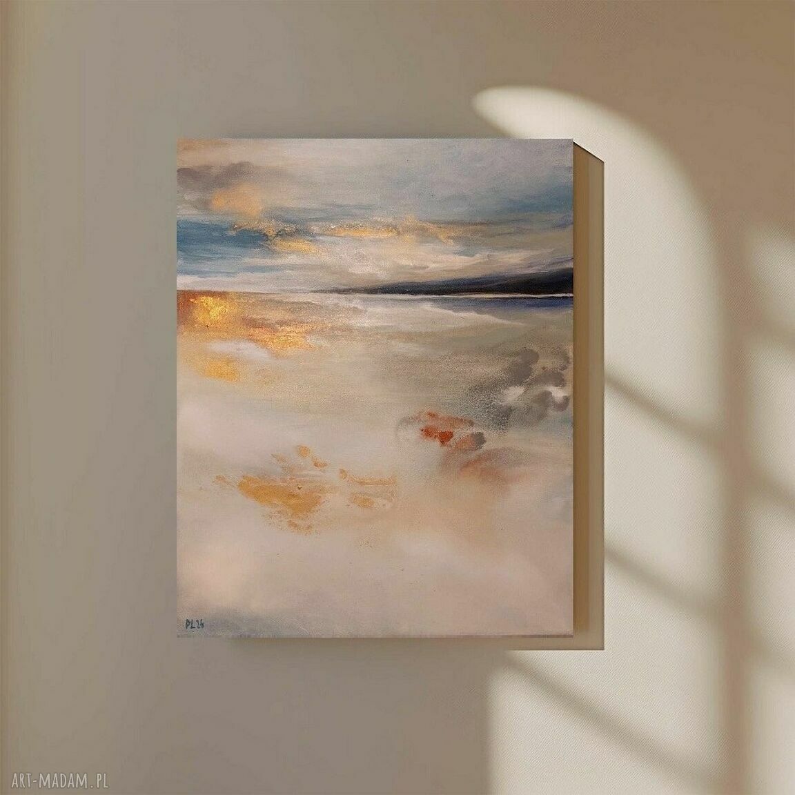Ręcznie malowany pejzaż akrylowy 50x40 cm - bez ramy, sygnowany